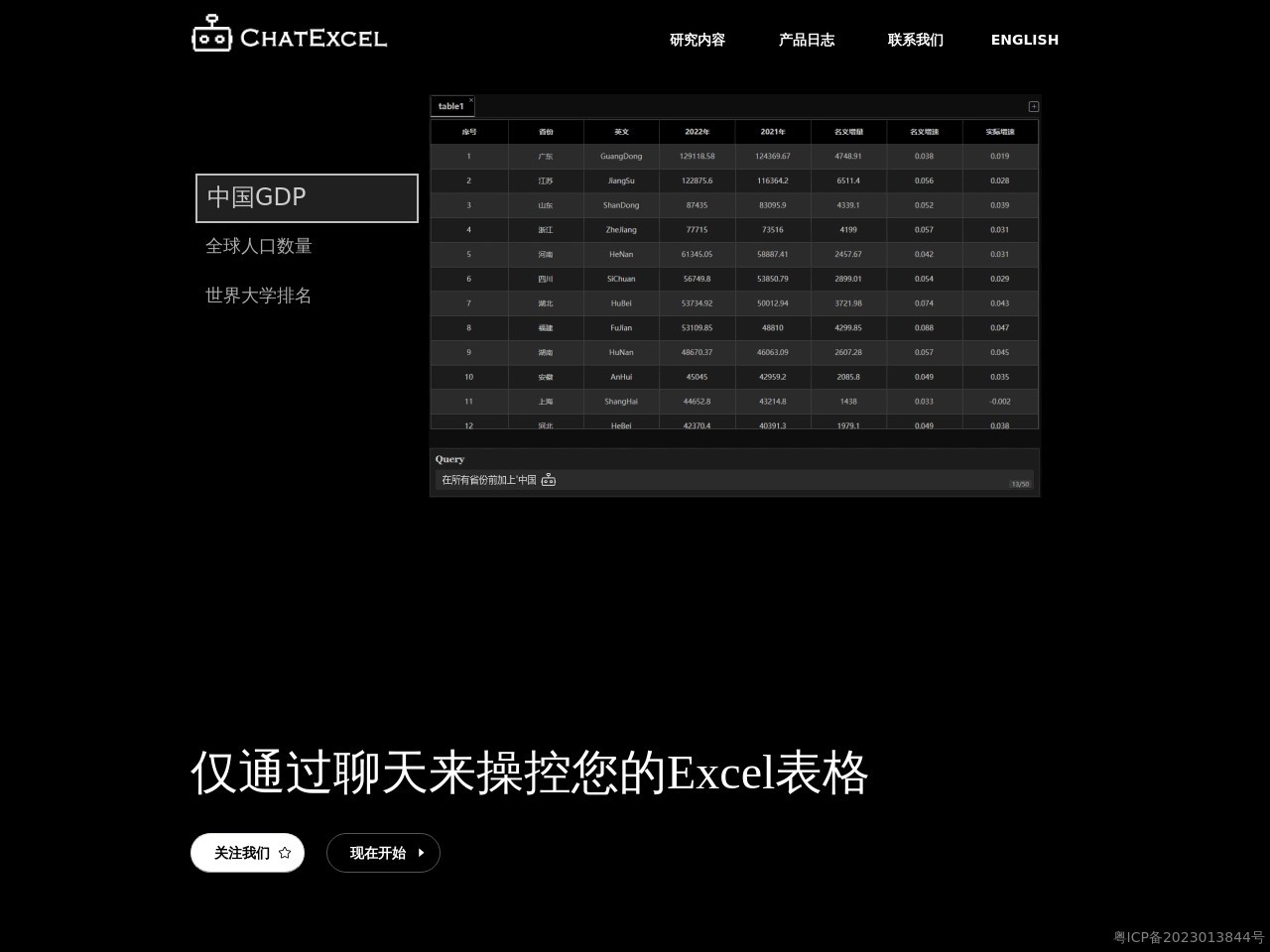 酷表ChatExcel
